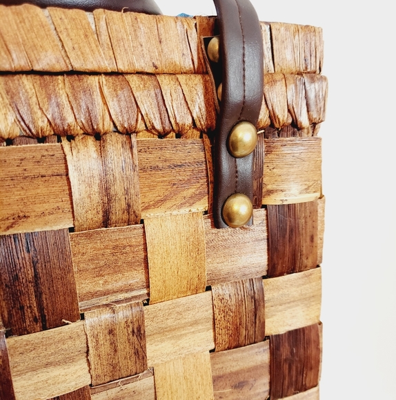 Vintage 50s 60s rockabilly pinup Hawaiian tiki bombshell wicker rattan purse bag - Picture 5 of 8